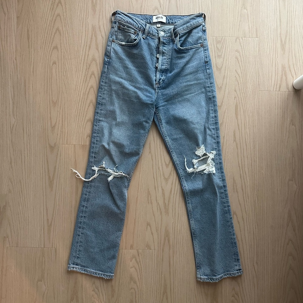 Agolde ripped straight leg jeans